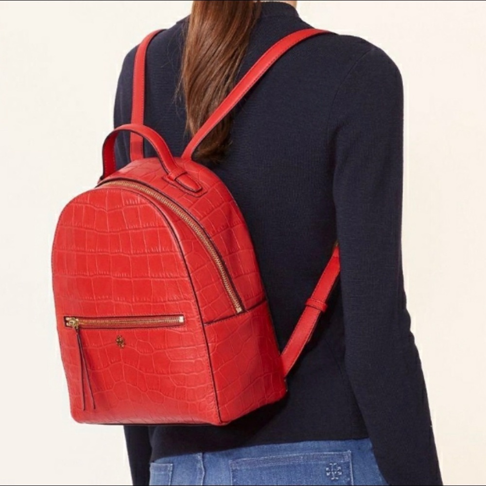 NWT TORY BURCH CROC EMBOSSED BACKPACK